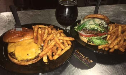 Flaming Grill Cafe burgers, fries and craft beer